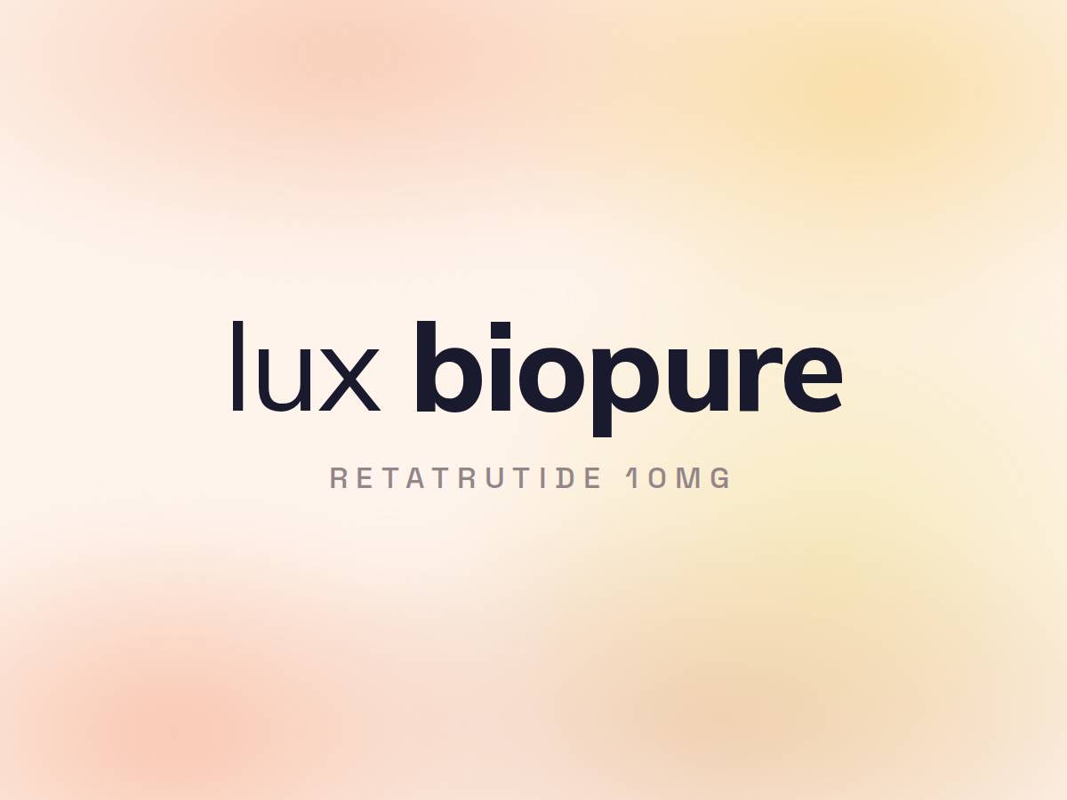 Retatrutide 10mg research peptide vial — Lux BioPure research supplies
